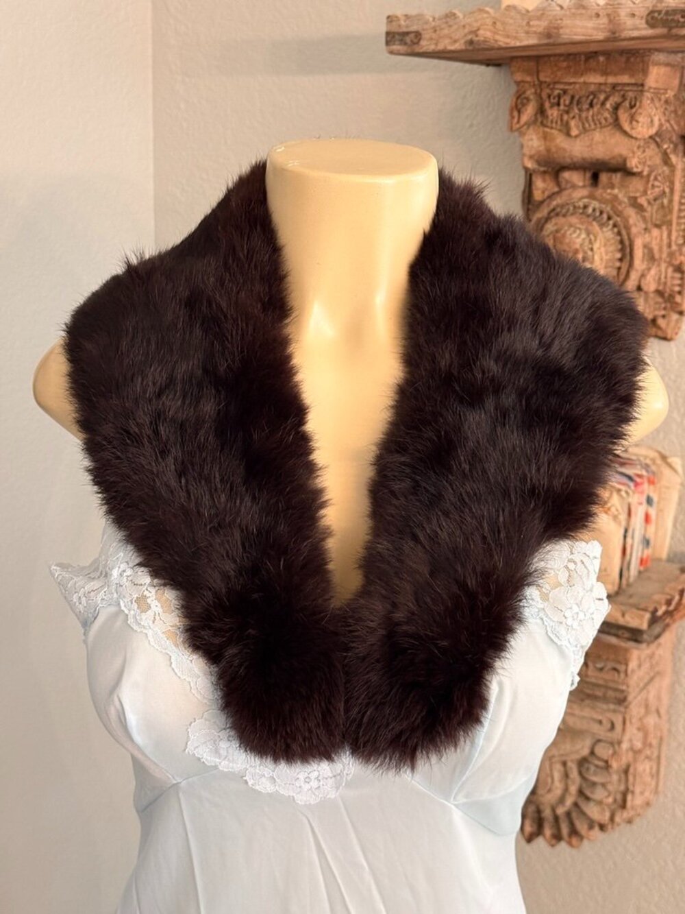 35"X6" Mink Fur Scarf / Stole / Collar